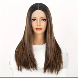 Blow Out Straight Caramel Highlights Lace Front Wig