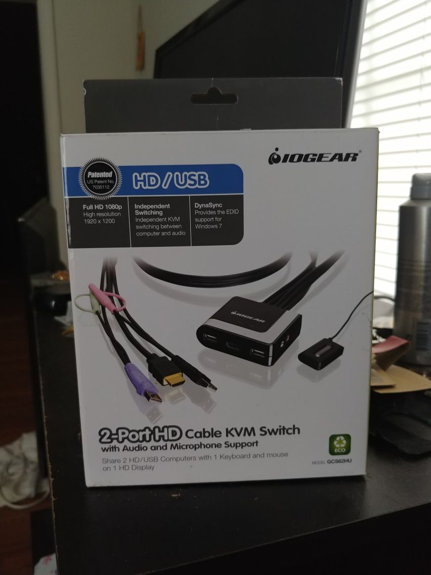 IOGEAR- 2 PORT KVM/HDMI/AUDIO/ USB SWITCH
