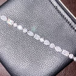 GLD 4mm Tennis Bracelet (7”) White Gold Diamond Plated CZ + Box