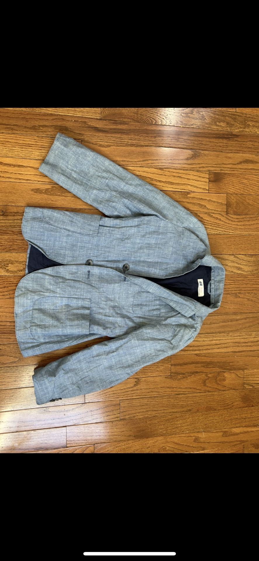 H&M Boys Gray Blazer Jacket Sz 8
