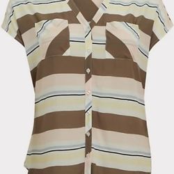 Torrid Stripe Blouse SZ 2