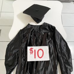 Halloween costume Black graduation cap and gown zip up all sizes