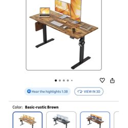 Agilestic Electric Standing Desk, 48 x 24 Inches Height Adjustable Desk, Sit Stand up for Work Office Home, Ergonomic Rising Computer Table with Memor