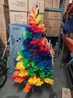 7' Artificial Rainbow Christmas Tree 