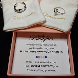 To My Daughter Rings With Gift Box 