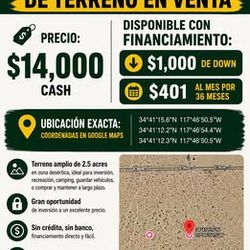 2.5 Acres de Terreno en Ventam Por Ave J