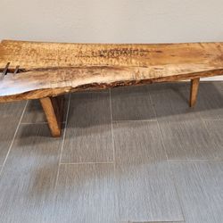 Solid Maple Coffee Table With Walnut Inlay