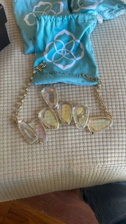 Kendra Scott Gold Cream necklace With Irregular stones