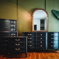 French Provincial Navy Bedroom Dresser Set