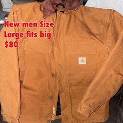 New Carhartt  men’s jacket loose fit size large fits big original price $139 asking $80 cash only East Palmdale 