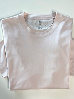 Brunello Cucinelli Men’s High-Quality Blush  Cotton T-shirt Size M