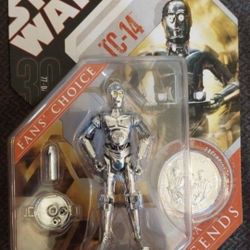 New 2007 Star Wars 30th Anniversary Fan's Choice TC-14 Action Figure With Exclusive Collector's Coin - Rare - Mint On Card - MOC - Sealed