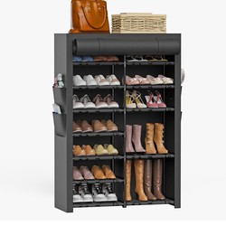 Covered shoe organizer