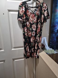 Black Dress With Brown Flowers