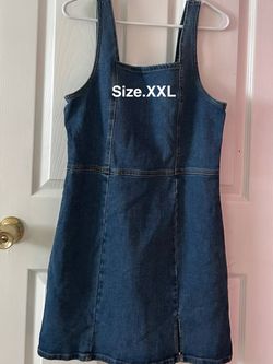 Women's Denim Pinafore Dress Size XXL