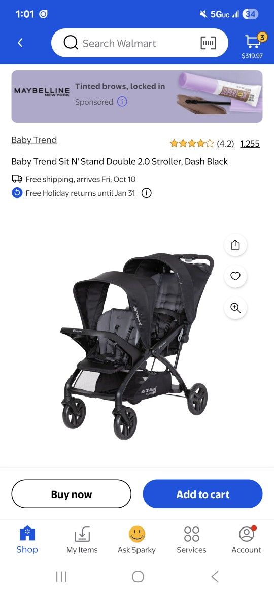 Sit And Stand Double Stroller Teal