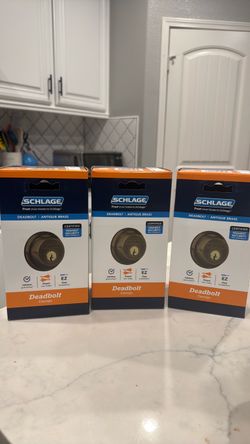 Schlage Antique Brass Deadbolt – Lot of 3