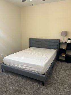 Queen bed and frame