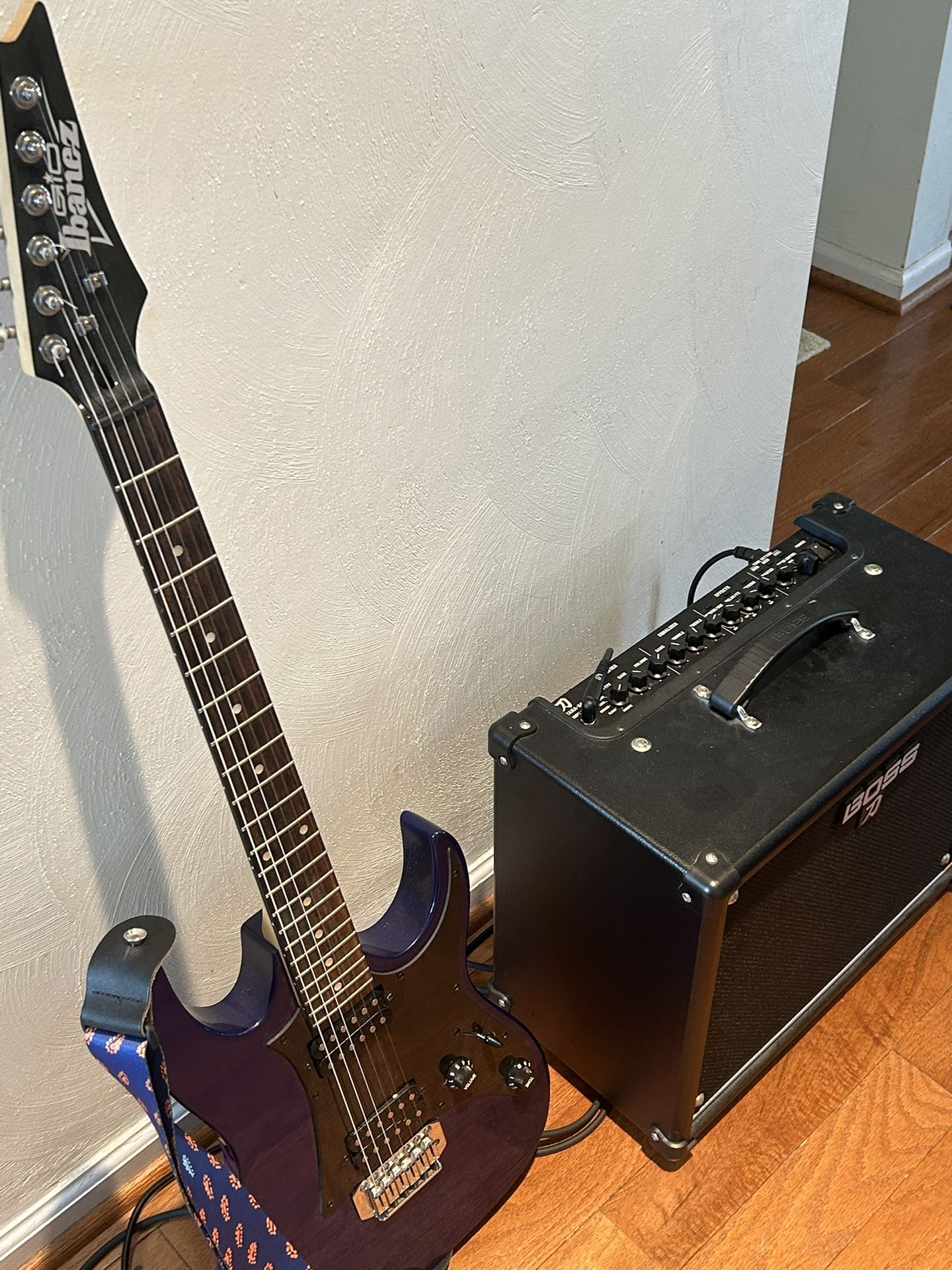 Ibanez Guitar And Boss Amp