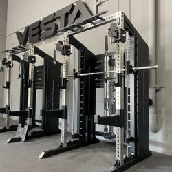 3IN1 Half Rack Smith Machine with Cable Pulley System and 200 lb Weight Stacks $4,800+tax