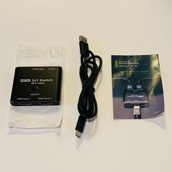2 Port HD 8K HDMI 2x1 Switch 2 In 1 Out Splitter 8K@60Hz 4K@120Hz TESTED