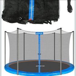 Trampoline Replacement Net 15FT Round Frame Safety Enclosure for 6 Poles