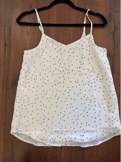 Pink Rose Women's White/Blue Star Print Camisole Tank Top, Size S