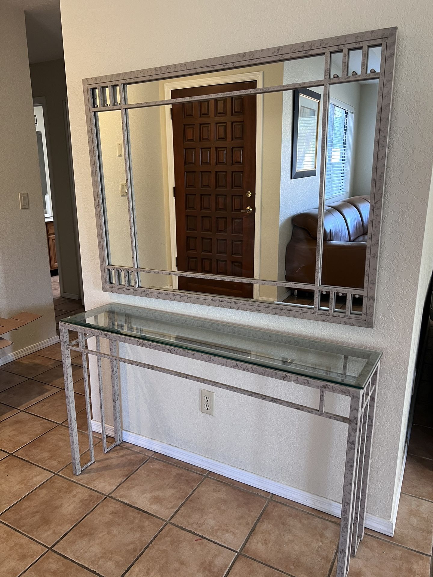 Console table and Mirror.