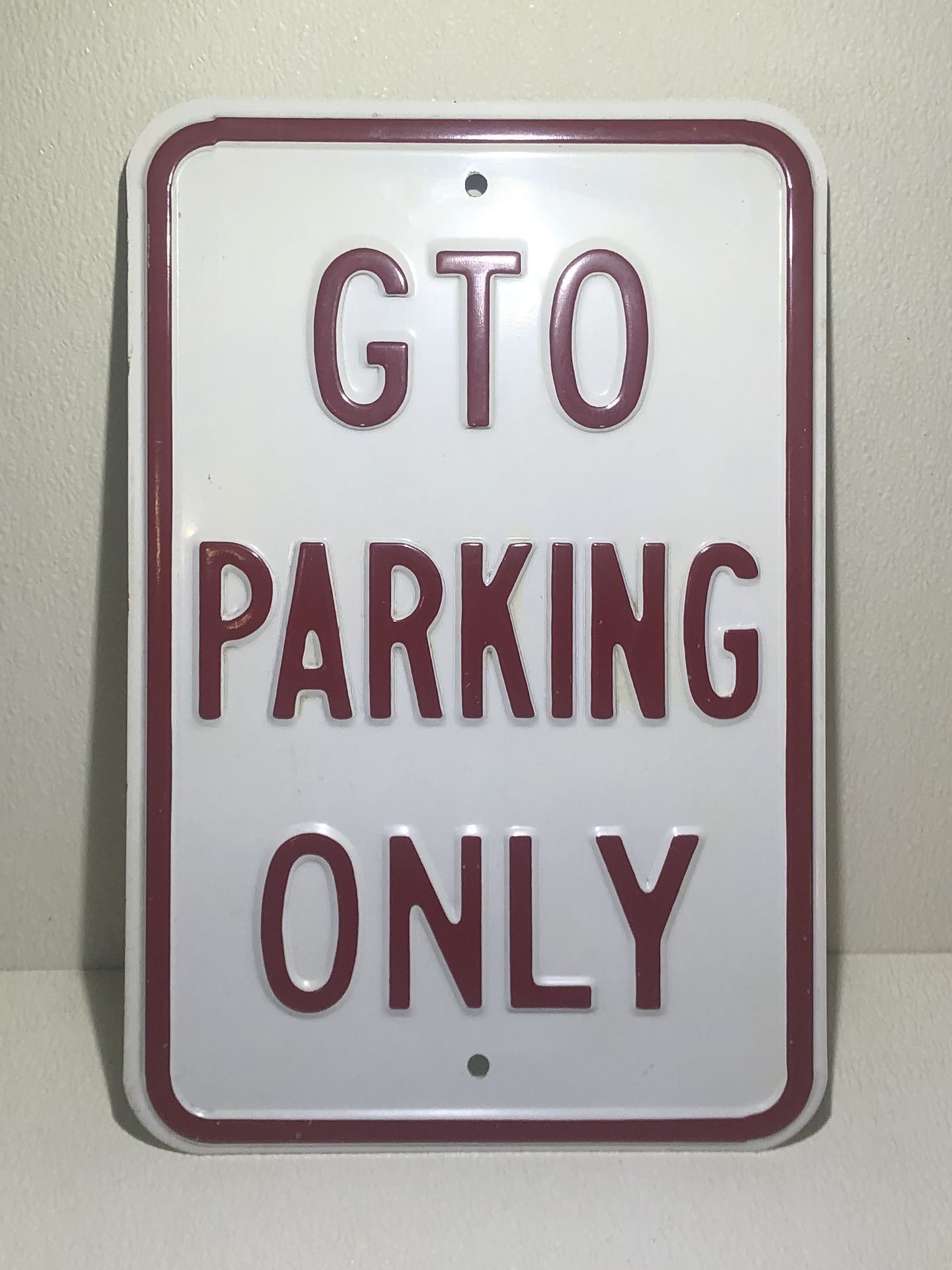 ‘GTO PARKING ONLY’ Metal Sign