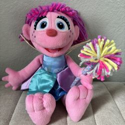 Abby Cadabby Sesame Street Plush Fairy Stuffed Doll With Yarn Wand 12”