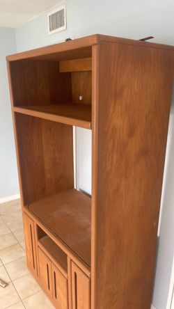 Wooden Entertainment Center Shelving Unit