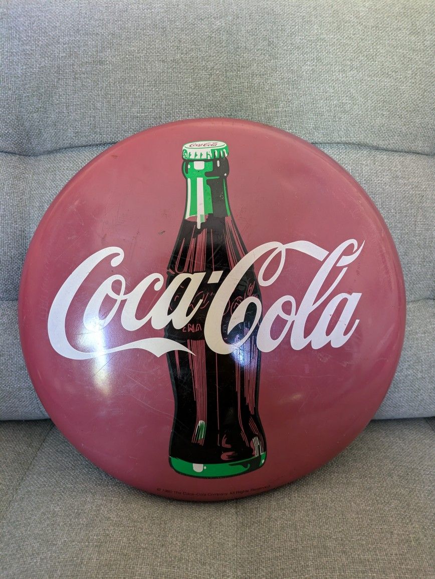 Coca Cola Memorabilia Tray And Metal Sign