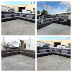 NEW 13x13ft Sectional COUCHES. Black And Grey, ELITE  Mocha,fabric, Dark GRANITE FABRIC  Sofa  Couch  4piaces 