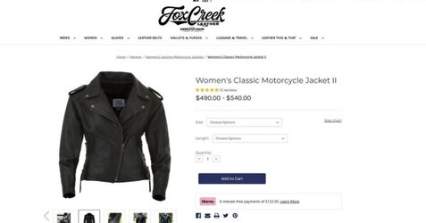FoxCreek Women's Classic Motorcycle Jacket II with Quilted Liner