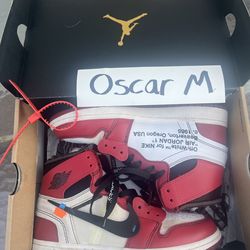 Used Off White Jordan 1 Chicago Size 7 Mens