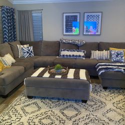Large Gray Sectional Sofa