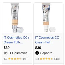 CC+ CREAM FULL-COVERAGE FOUNDATION WITH SPF 50+, $30