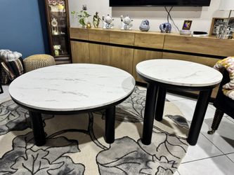 TWO MARBLE TOP TABLES