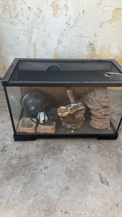 Bearded Dragon Tank w/Heat lamp and accessories