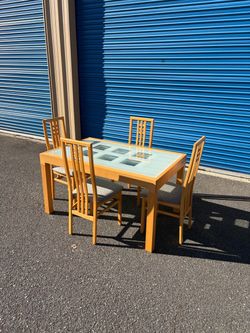 Vintage Italian Solid Beech Dining Set
