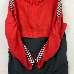 CARBON Windbreaker Jacket Mens Large Racing Motorcross Nascar Skater Punk