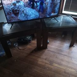 Matching Glass Top End Tables