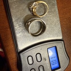 14k Gold 11 Grams Two Gold Ring With Diamonds