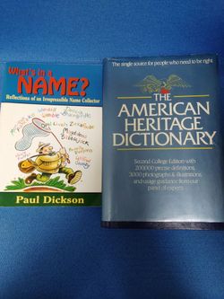 Lot of 2 Books – Dictionary & Name Collector
