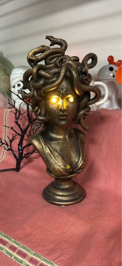 Medusa Bust Statue with LED Glowing Eyes