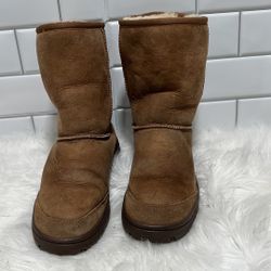 UGG Chestnut Ultimate Short Mid-Calf Sheepskin Boot Sz Women's 7