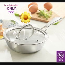 SARTEN DE 8" DE ACERO INOXIDABLE TRI PLY PRINCESS HOUSE 🌻 🌾 