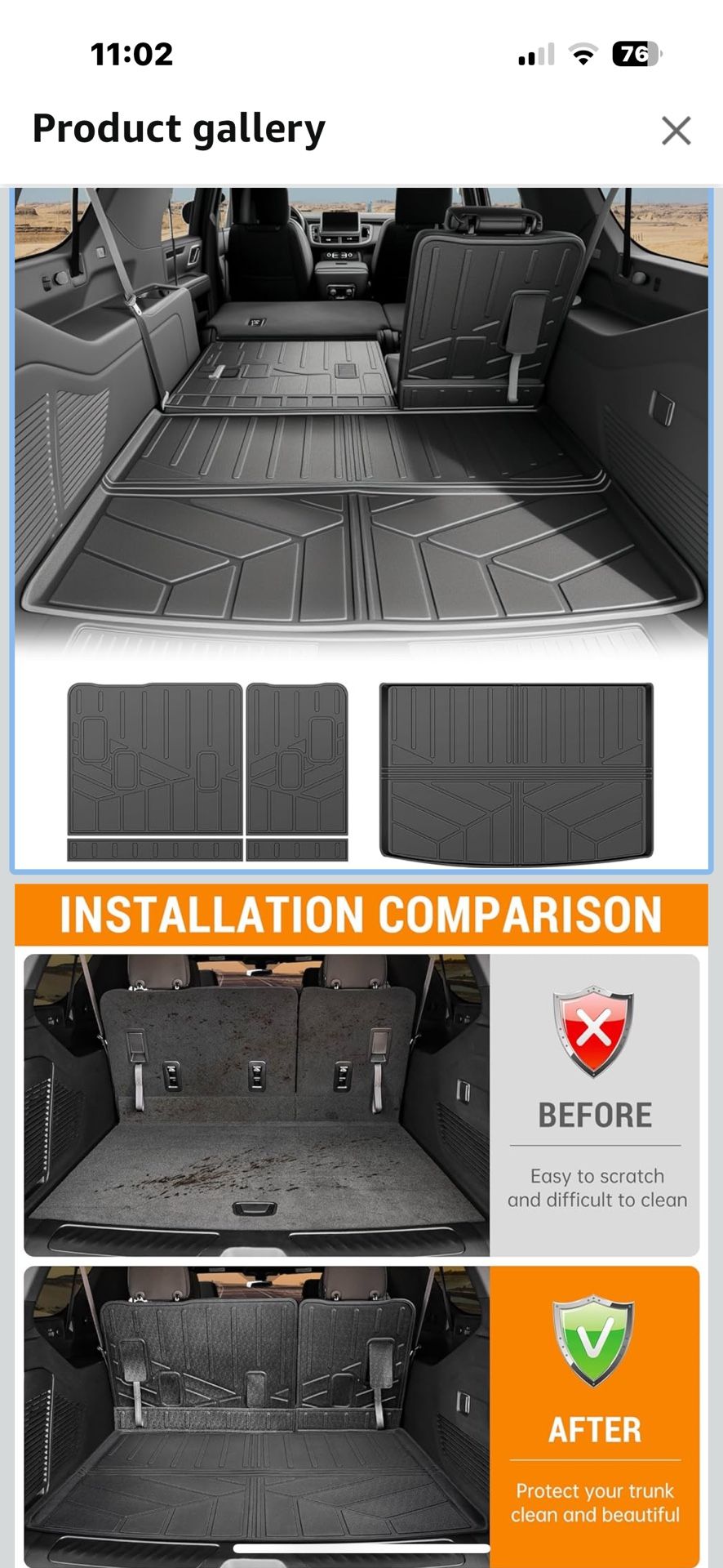 Brand New Cargo & 3rd Row Back Seat Liner For Suburban/Yukon XL