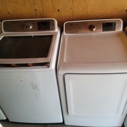 New Samsung Large Capacity 5.0cu Ft Top Load Washer And Used Gas Dryer Set 