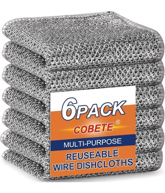 Cobete Wire Dishwashing Rags 6-Pack